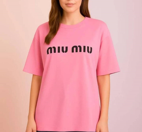 تیشرت زنانه اورسایز چاپ MIU MIU مدل آستین کوتاه در آبادان | قسطی + ارسال سریع
